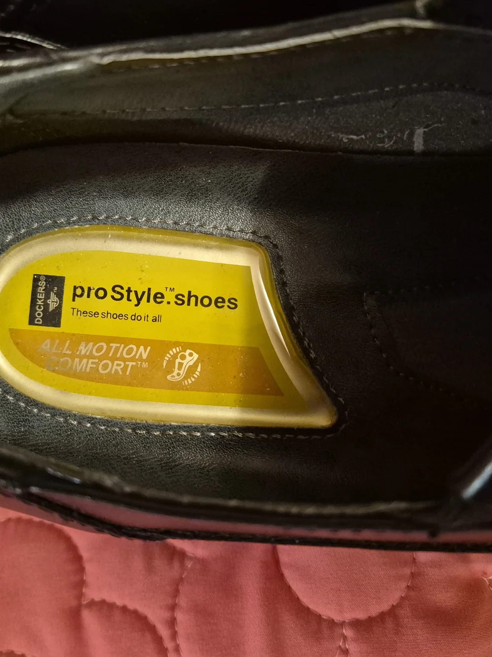 Dockers Black Slip-On Leather Oxfords